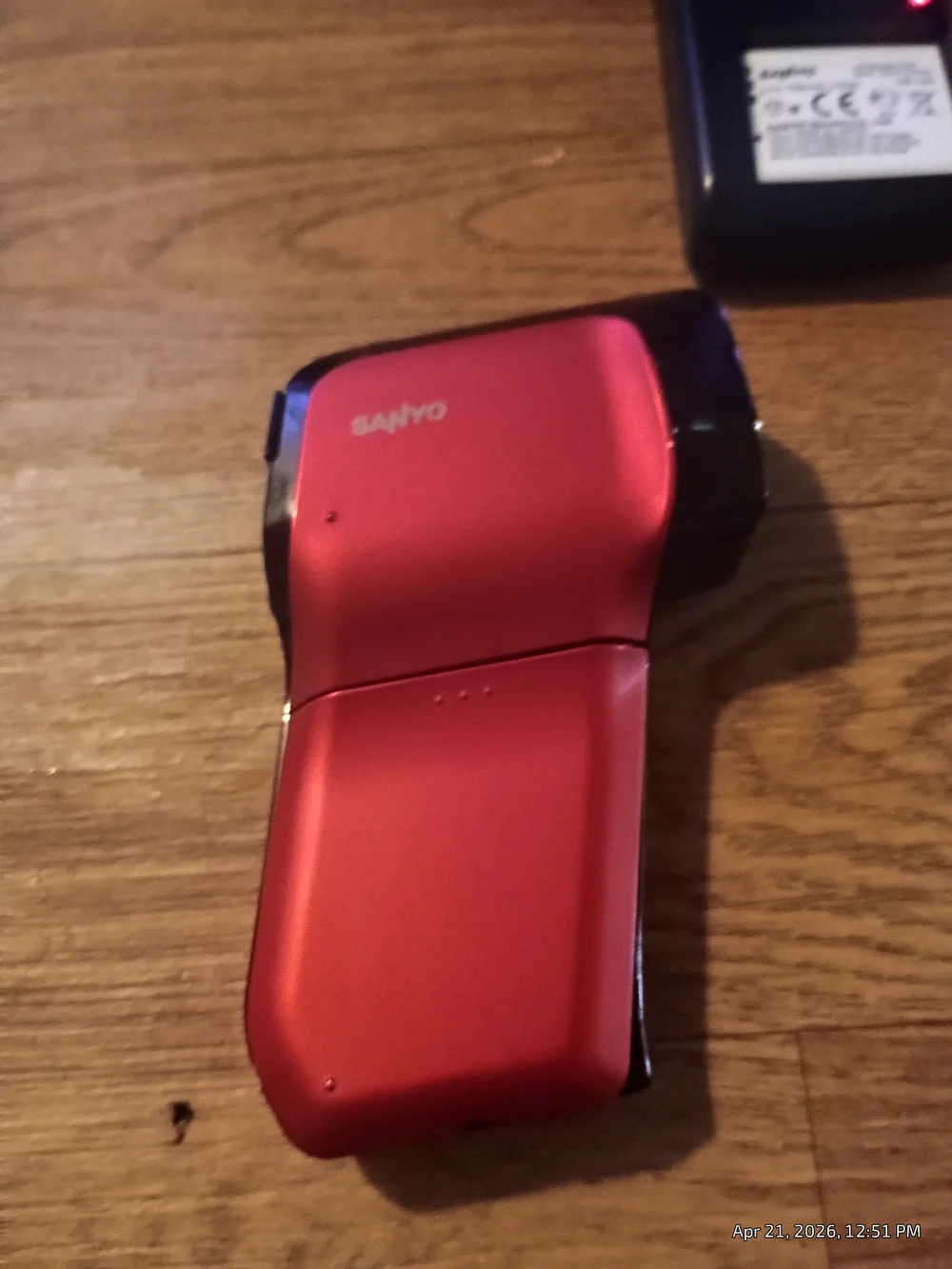 Red & Black Camcorder with Flip LCD Screen